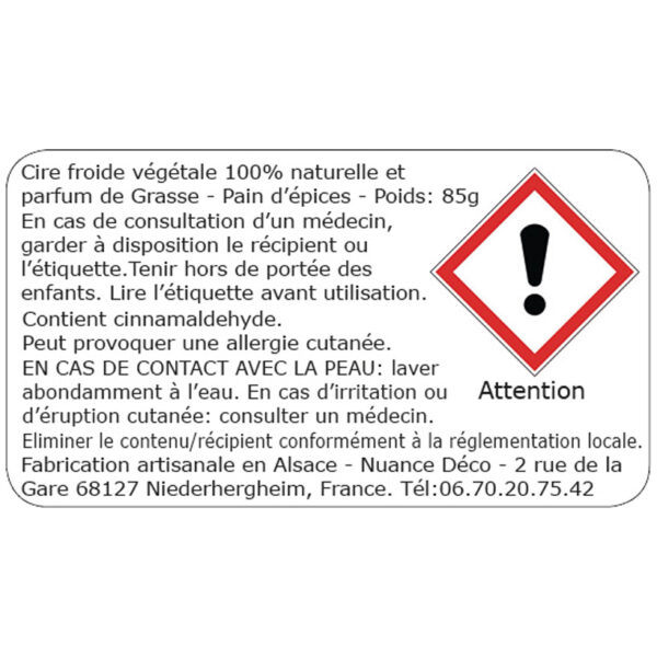 Manala en Cire Froide de Soja Parfumé Pain d’Epices – Image 2